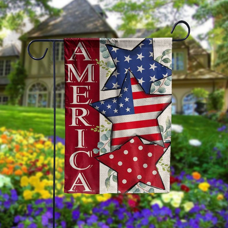Red White Blue Star Patriotic Garden Flag, Stars And Stripes Yard Flag — Drapeaux décoratifs