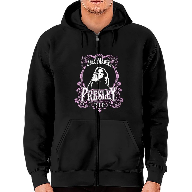 90s Vintage Lisa Marie Presley Zip Hoodies — Sweats à capuche pour hommes