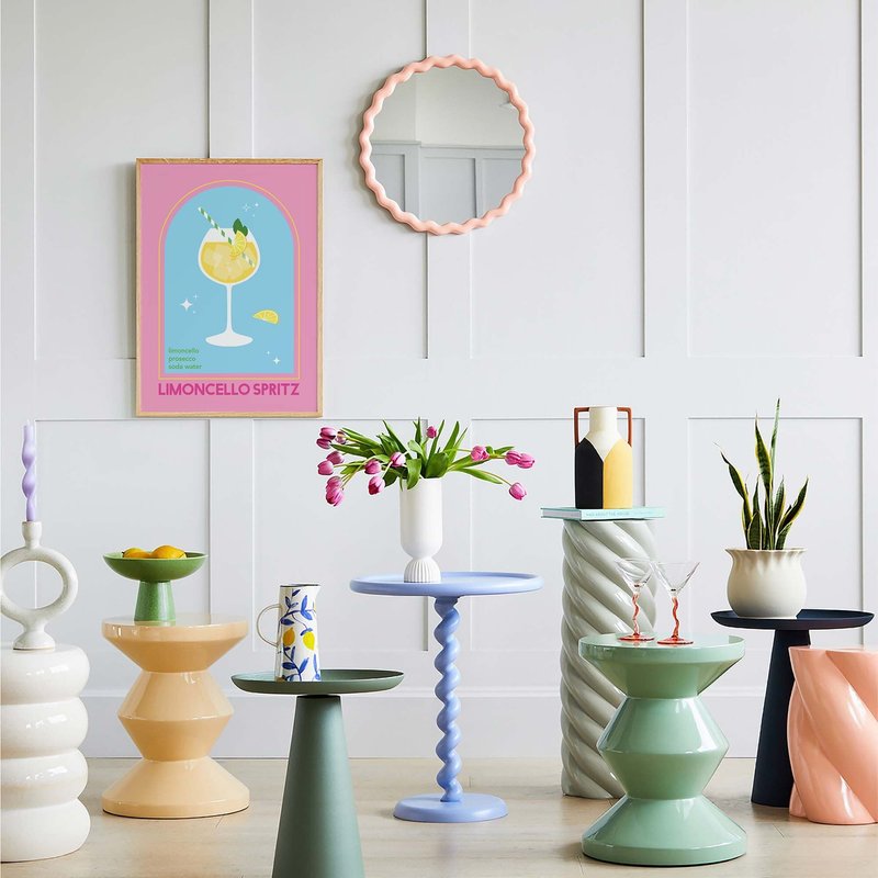 Limoncello Spritz Cocktail Print, Cute Pink Blue Cocktail Art | Kitchen Wall Decor — Affiches et impressions