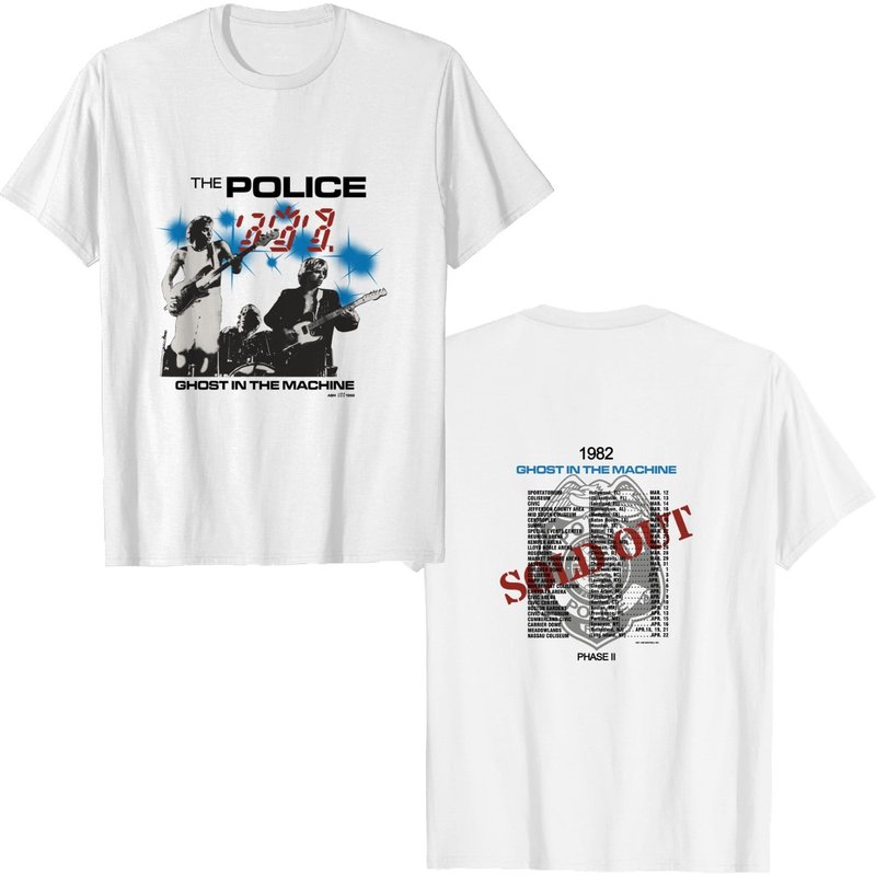 The Police Ghost In The Machine Phrase Ii 1982 Concert Tour T-shirt, The Police Tour 1982 T-shirt — T-shirts pour hommes