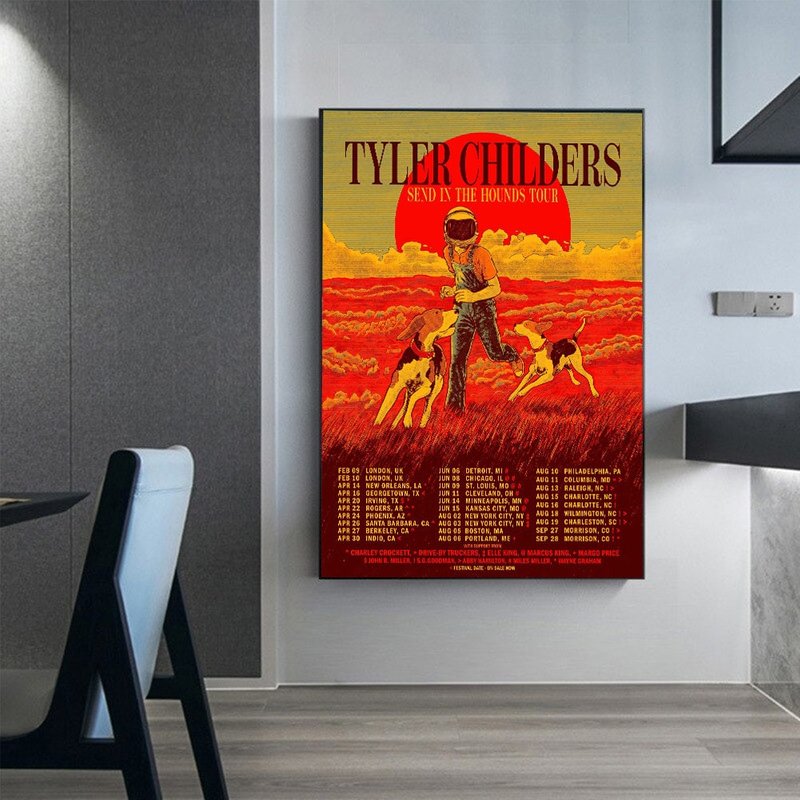 2023 Tyler Childers Tour - Send In The Hounds Tour Poster — Affiches et impressions