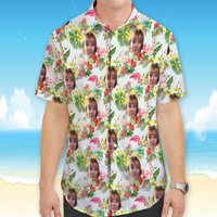 Flamingo Hawaiian Shirt, Custom Face Hawaiian Shirt, Summer Shirt