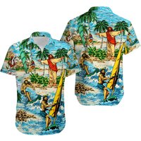 Jesus Surfing Summer Tropical Aloha Hawaiian Shirt