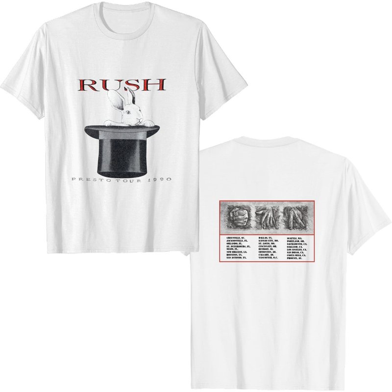 1990 Rush Rabit Presto North America Tour T-shirt — T-shirts pour hommes
