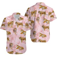 Tiger Lovers Mens Hawaiian, Aloha Summer Beach Shirt