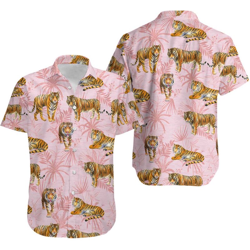 Tiger Lovers Mens Hawaiian, Aloha Summer Beach Shirt — Chemises décontractées pour hommes