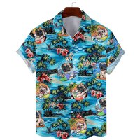 Pug Dog Hawaiian Shirts For Men Women, Dog Lover Shirt, Tropial Hawaiian, Pug Lovers Gift Shirt