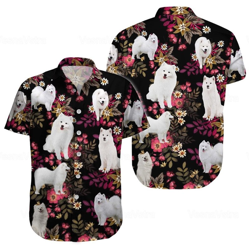 Samoyed Hawaiian Shirt, Samoyed Shirt — Chemises décontractées pour hommes