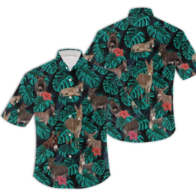 Donkey Hawaiian Donkey Beach Shirt — Chemises décontractées pour hommes