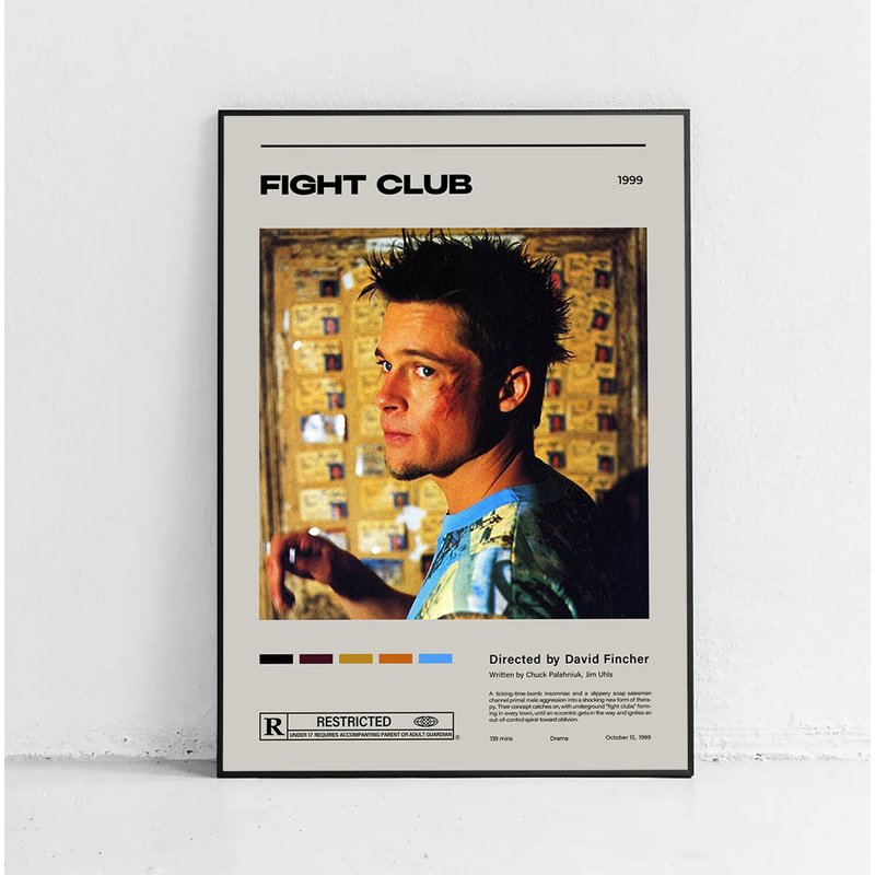 Fight Club Mid Century Movie Poster — Affiches et impressions