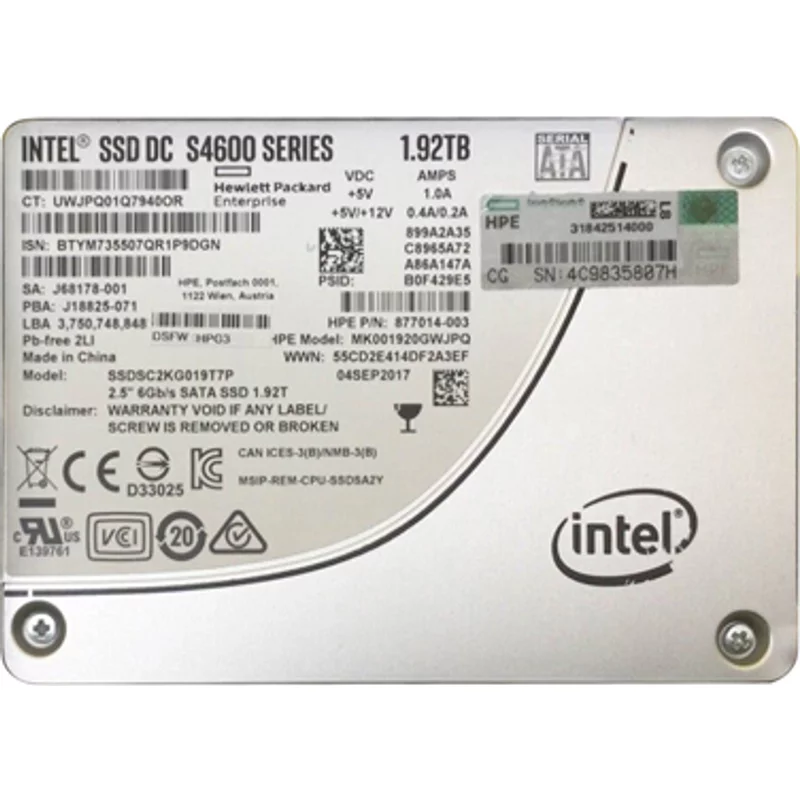 HP 877014-003 | 1.92TB SATA 6Gb/s Hot-Pluggable Mixed Use 2.5-Inch Enterprise Solid State Drive for ProLiant Server and Storage Array — Data Storage Drives