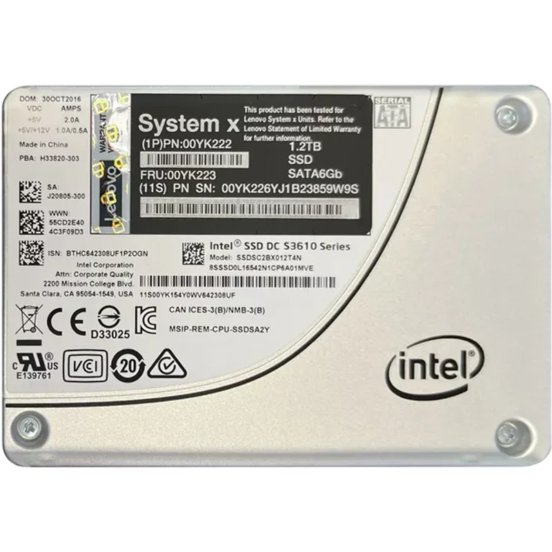 Lenovo 00YK223 | 1.2TB Multi-Level Cell SATA 6Gb/s Hot Swappable 2.5-Inch Solid State Drive — Data Storage Drives