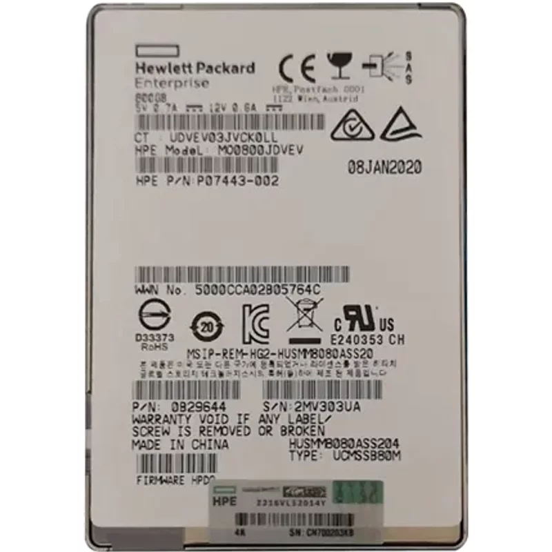 HP P07443-002 | 800GB SAS 12Gb/s Write Intensive 2.5-inch Solid State Drive — Disques de stockage