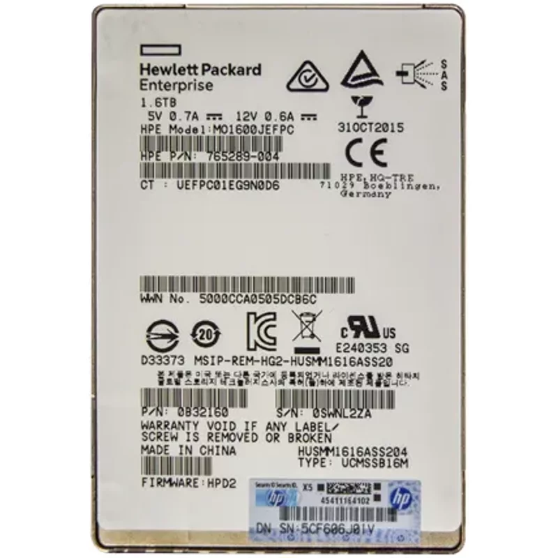 HP MO1600JEFPC | MSA 1.6TB SAS 12Gb/s Mainstream Endurance 2.5-Inch Enterprise Solid State Drive for ProLiant Servers and Storage Arrays