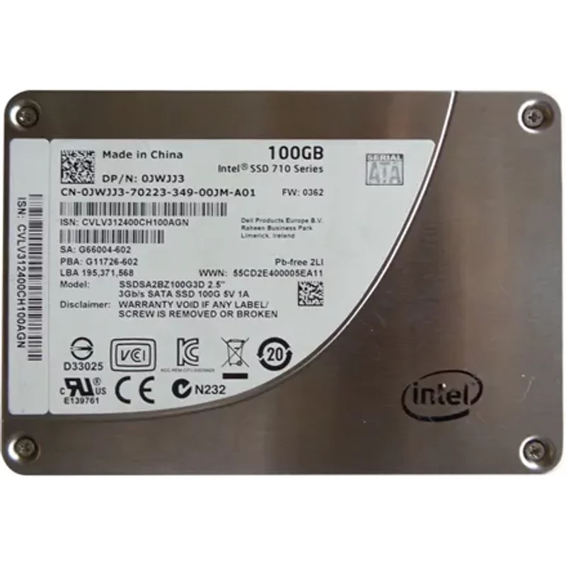 Dell 0JWJJ3 | 100GB Multi-Level Cell SATA 6Gb/s Hot-Pluggable 2.5-Inch Solid State Drive for PowerEdge Servers — Data Storage Drives