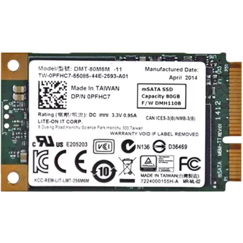 Dell 0PFHC7 | 80GB Multi-Level Cell Sata 6Gb/s mSATA 1.8-Inch Solid State Drive