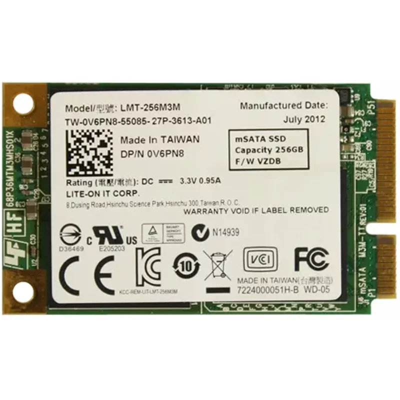 Dell 0V6PN8 | 256GB Multi-Level Cell SATA 6Gb/s mSATA Solid State Drive — Data Storage Drives