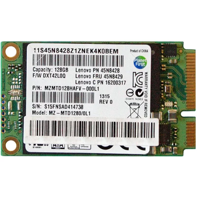 Lenovo 45N8429 | 128GB Triple-Level Cell SATA 6Gb/s mSATA Solid State Drive — Data Storage Drives