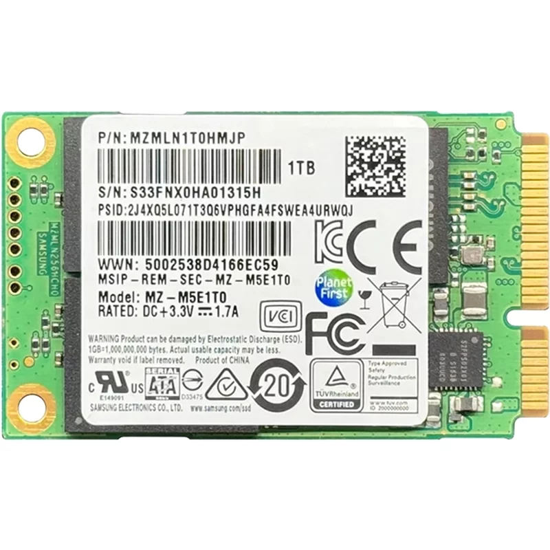 Samsung MZM5E1T0BW | 850 EVO Series 1TB mSATA 6GB/s SATA 1GB Cache V-NAND Solid State Drive — Data Storage Drives