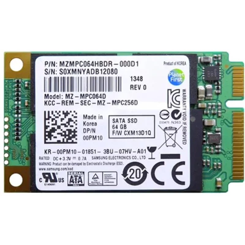 Samsung MZ-MPC064D | PM830 Series 64GB Multi-Level Cell SATA 6Gb/s mSATA Solid State Drive — Disques de stockage