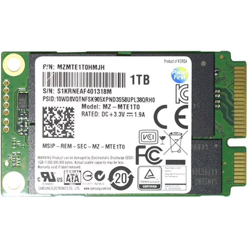 Samsung MZ-MTE1T0 | 840 EVO Series 1TB Triple-Level Cell SATA 6GB/s mSATA 1.8-inch Solid State Drive — Data Storage Drives