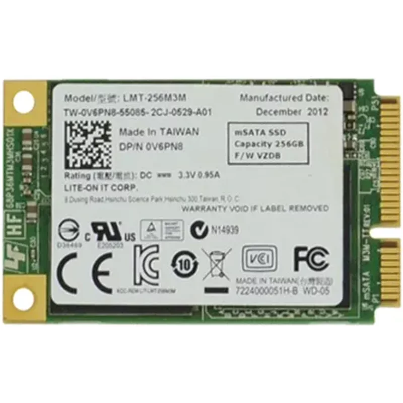 Dell V6PN8 | 256GB Multi-Level Cell SATA 6Gb/s mSATA Solid State Drive — Data Storage Drives