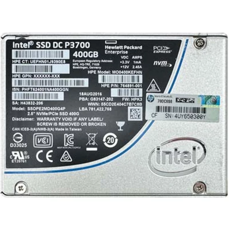 HP 764891-001 | 400GB Multi-Level Cell PCI Express NVMe 3.0 x4 Write Intensive U.2 2.5-Inch Solid State Drive for ProLiant DL360 Gen10 — Disques de stockage