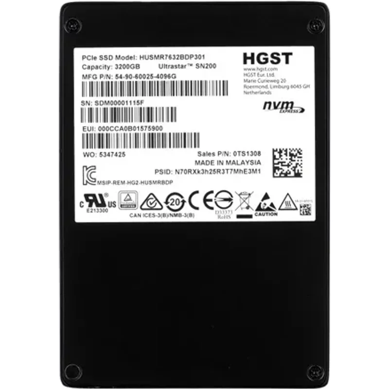 HGST HUSMR7632BDP301 | Ultrastar DC SN200 Series 3.2TB Multi-Level Cell PCI Express 3.0 x4 NVMe Mixed Use U.2 2.5-Inch Solid State Drive — Disques de stockage