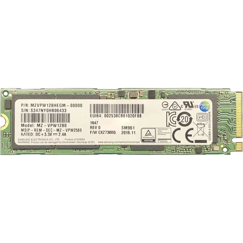 Samsung MZVPW128HEGM-00000 | SM961 Series 128GB M.2 2280 PCI Express NVMe 3.0x4 Multi-Level Cell Solid State Drive — Disques de stockage