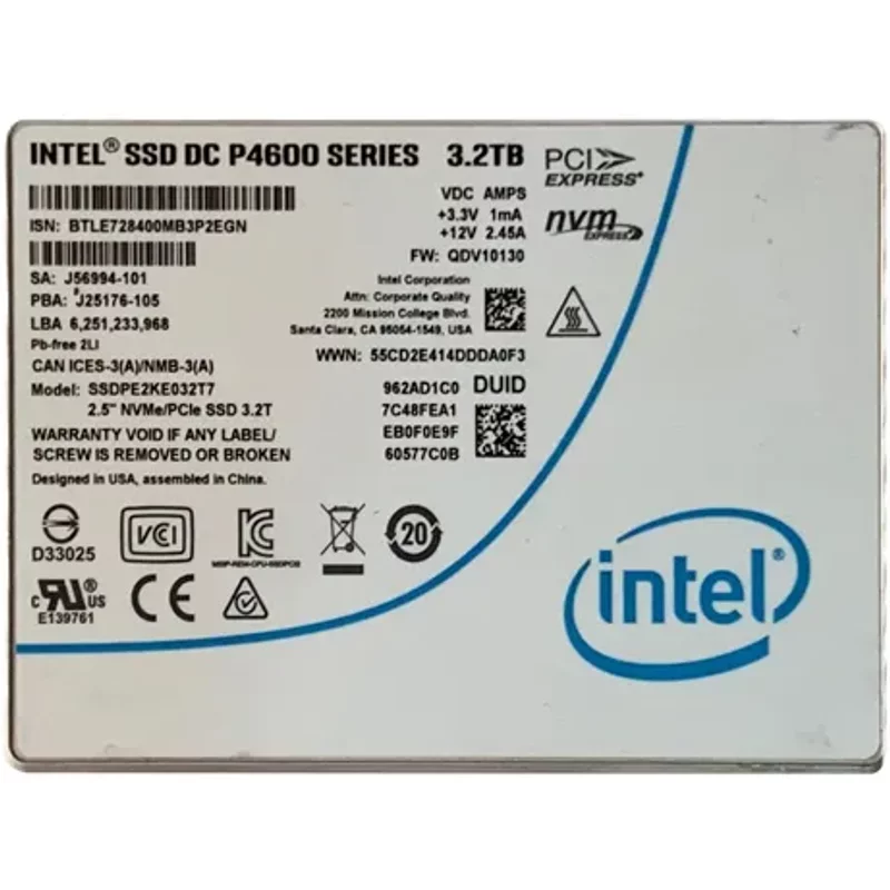 Intel SSDPE2KE032T701 | DC P4600 3.2TB Triple-Level Cell PCI Express 3.1 x4 NVMe 2.5-Inch Solid State Drive — Disques de stockage