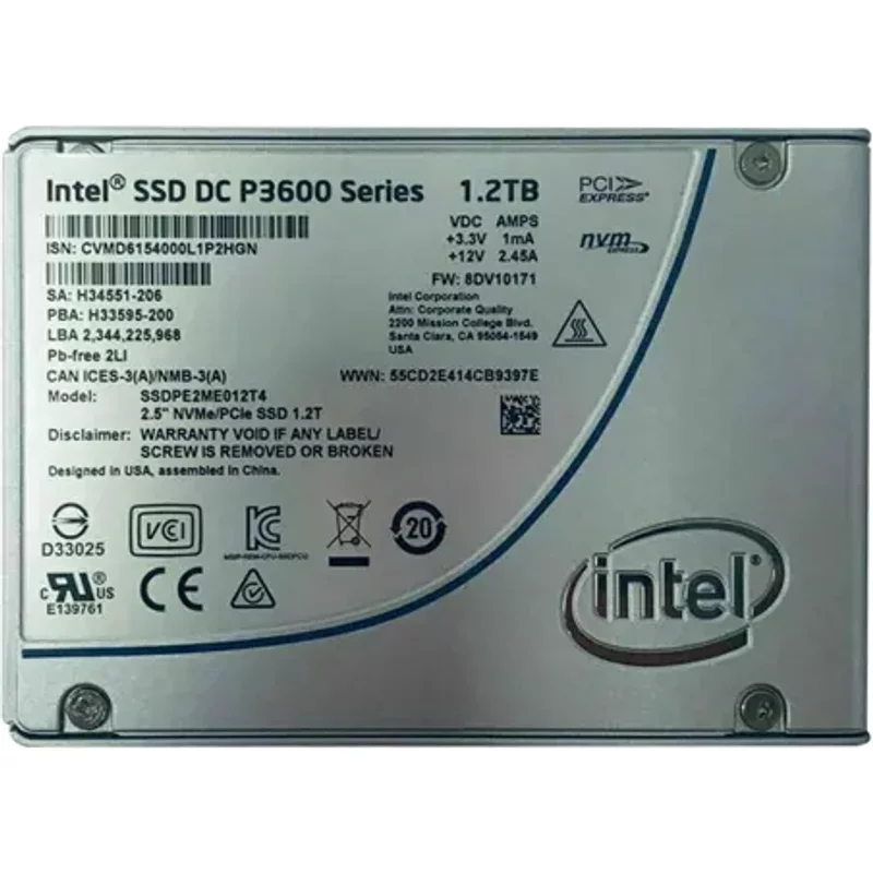 Intel SSDPE2ME012T401 | DC P3600 1.2TB Multi-Level Cell PCI Express 3.0 x4 NVMe U.2 2.5-Inch Solid State Drive — Disques de stockage