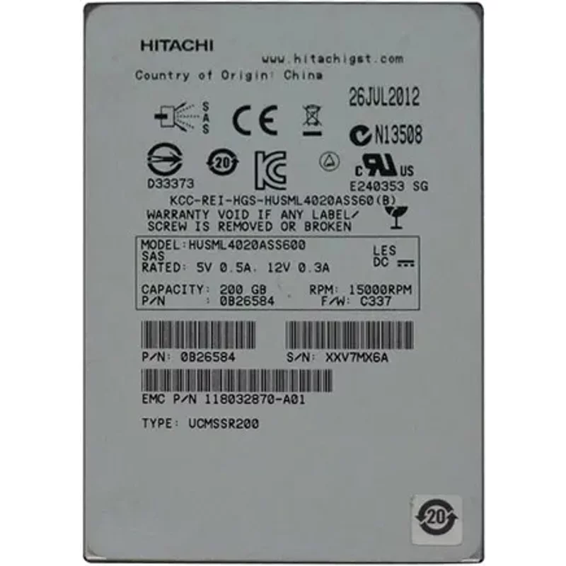 Hitachi 0B26584 | Ultrastar SSD400M Series 200GB Multi-Level Cell SAS 6Gb/s 2.5-Inch Solid State Drive — Data Storage Drives