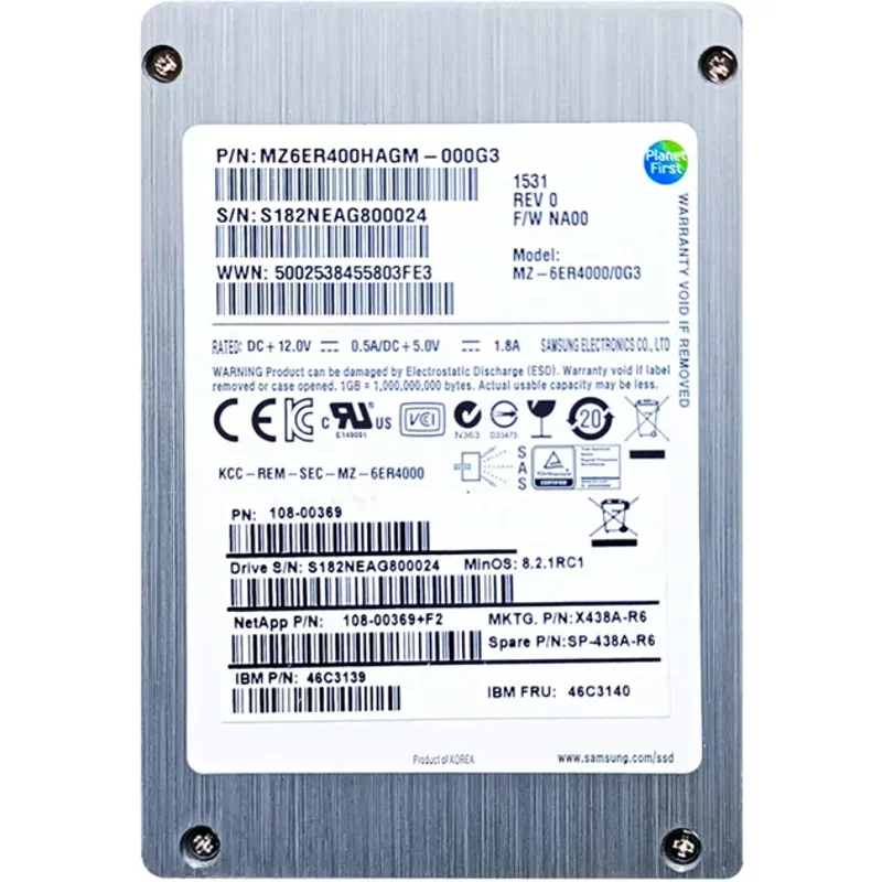 NetApp 108-00369 | 400GB SAS 6Gb/s 2.5-Inch Solid State Drive for DS2246 StorageShelf — Disques de stockage