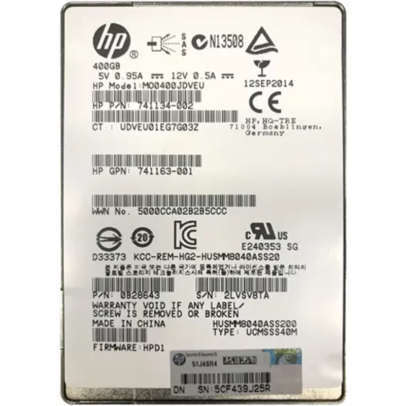 HP 741134-002 | MSA 400GB SAS 12Gb/s Mainstream Endurance Hot-Swappable 2.5-Inch Enterprise Solid State Drive for ProLiant Servers — Disques de stockage