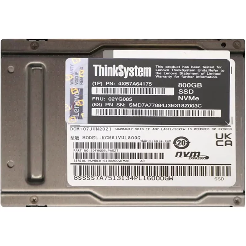 Lenovo 02YG085 | CM6 NVME U.3 800G MS Internal Solid State Drive — Disques de stockage