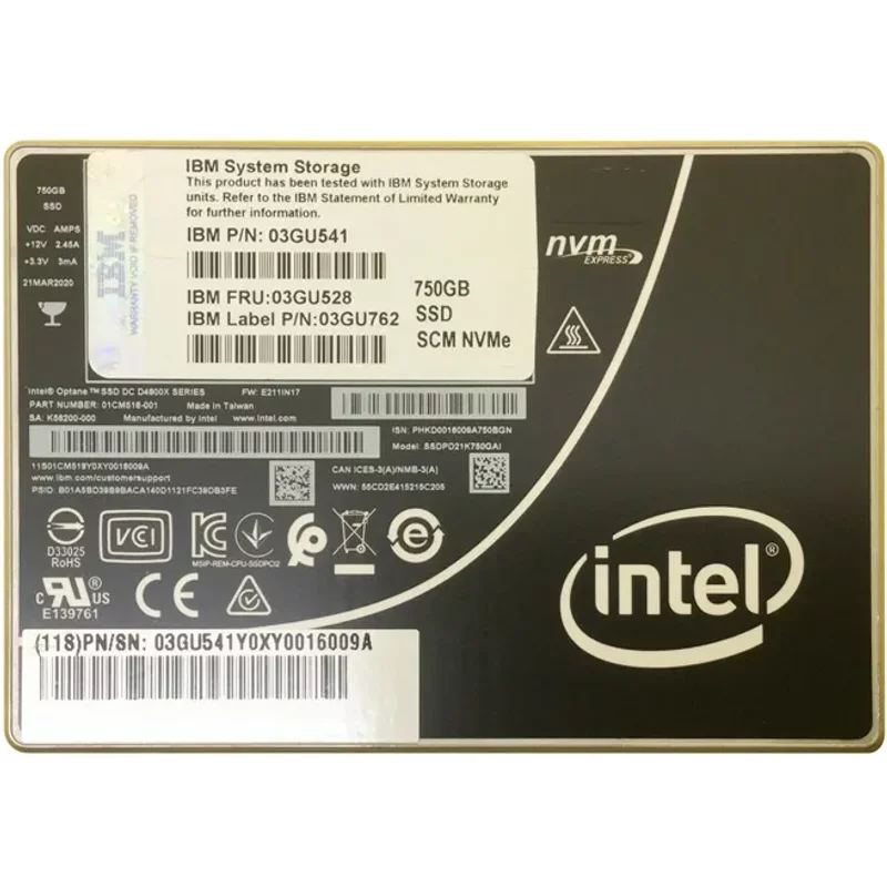 IBM 03GU541 | 750GB PCI Express NVMe 2.5-inch Solid State Drive — Disques de stockage