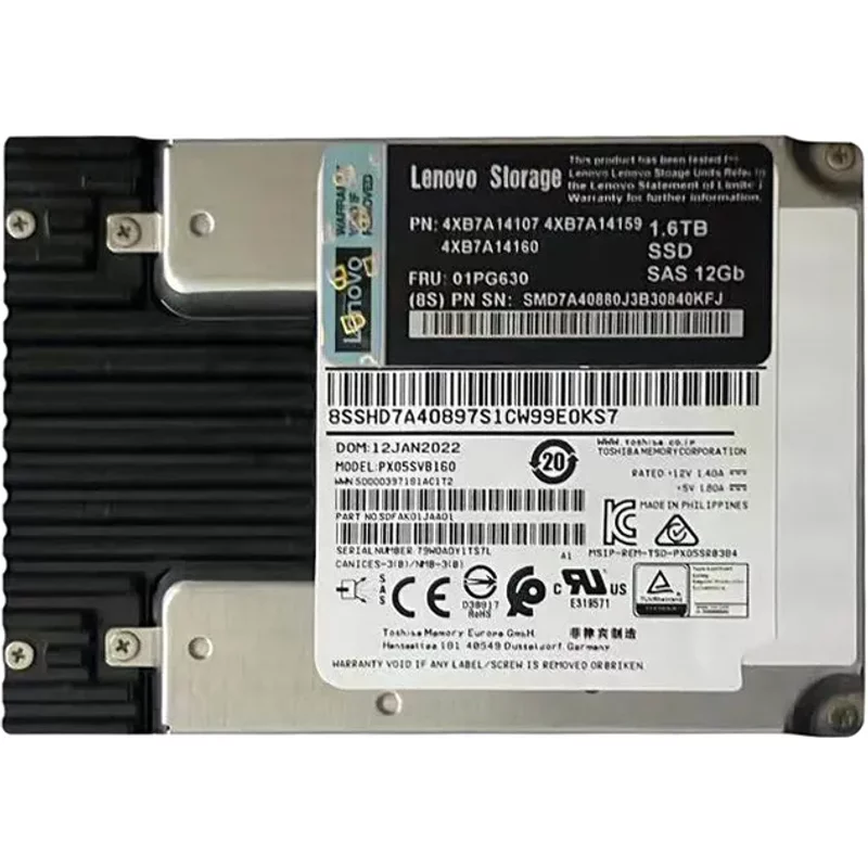 Lenovo 4XB7A14107 | 1.6TB SAS 12Gb/s Hot Swap (SED Fips) 2.5-Inch Internal Solid State Drive for ThinkSystem DE Series — Disques de stockage
