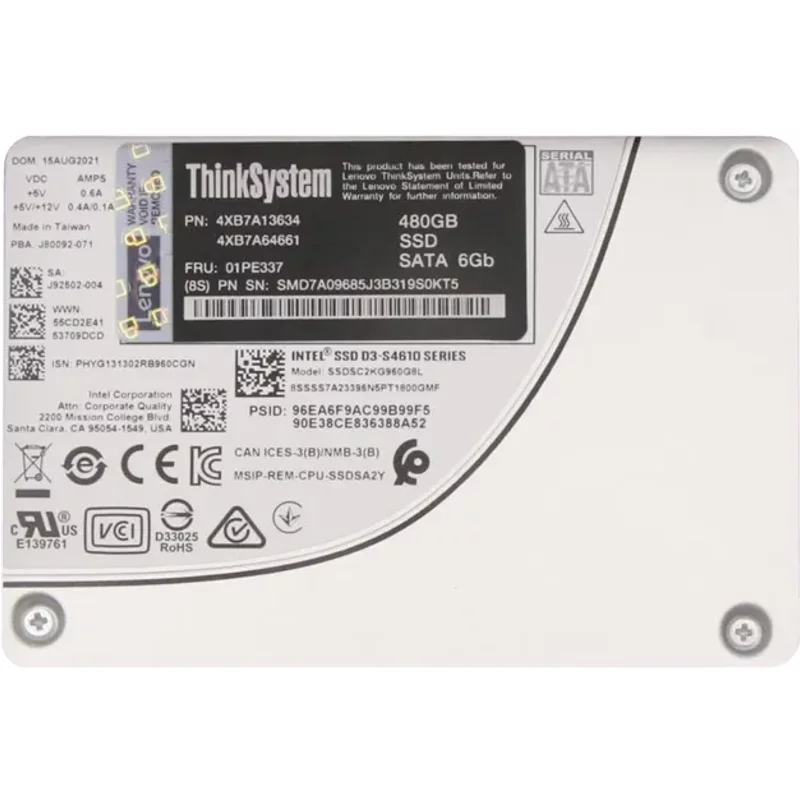 Lenovo 4XB7A64661 | 480GB Sata 6GB/s Hot Swap Mainstream Endurance 2.5-Inch Internal Solid State Drive