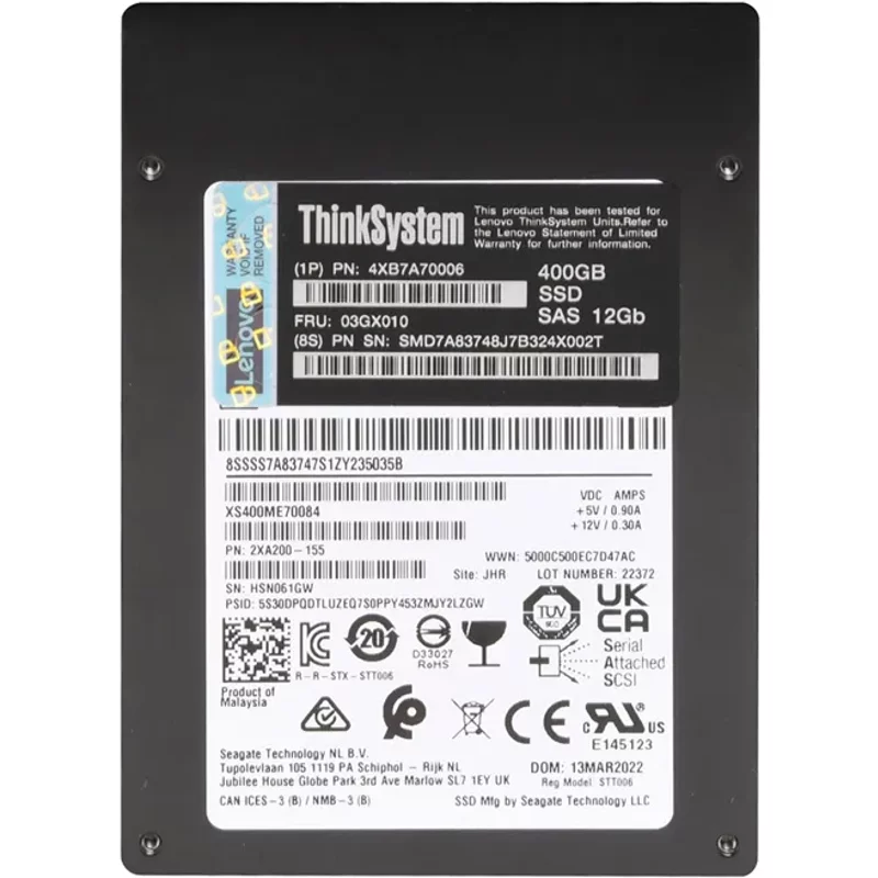 Lenovo 4XB7A70006 | 400GB SAS 12Gb/s 2.5-Inch Internal Solid State Drive — Data Storage Drives