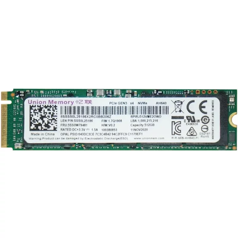 Lenovo 5SS0W79481 | 512GB TLC PCI Express 3.0 x4 NVMe M.2 2280 Internal Solid State Drive — Data Storage Drives