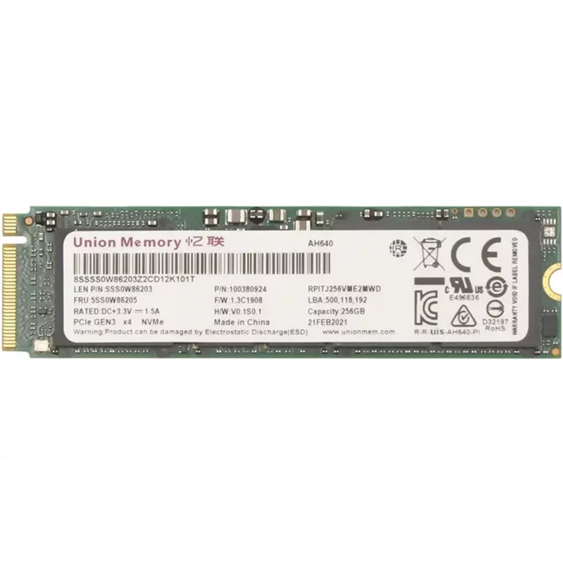 Lenovo 5SS0W86205 | 256GB MLC PCI Express 3.0 x4 M.2 2280 Internal Solid State Drive — Data Storage Drives