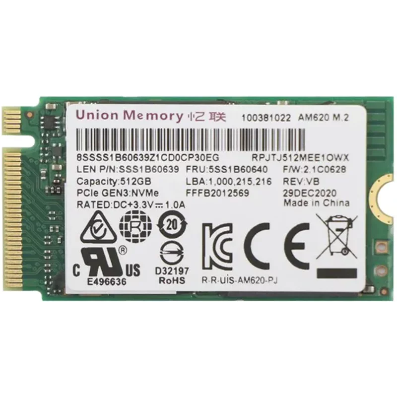 Lenovo 5SS1B60640 | 512GB PCI Express 3.0 x4 M.2 2242 Internal Solid State Drive — Data Storage Drives