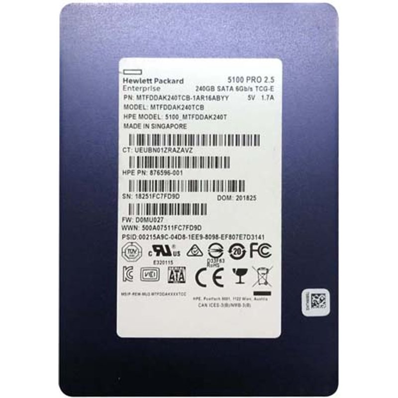 HP 876596-001 | 240GB SATA 6Gb/s 2.5-inch Solid State Drive — Disques de stockage