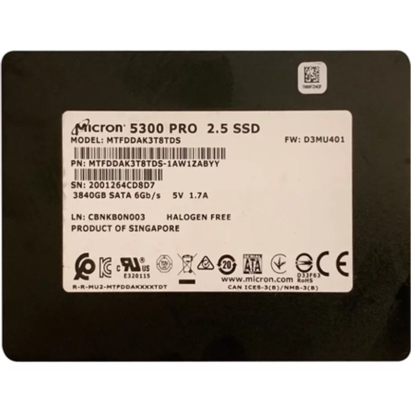 Micron MTFDDAK3T8TDS | 3.84TB SATA 6Gb/s 2.5-inch Solid State Drive — Disques de stockage