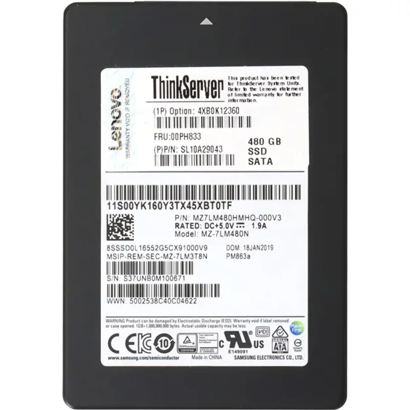 Samsung MZ7LM480HMHQ-000 | Enterprise PM863a Series 480GB Triple-Level Cell SATA 6Gb/s Read-Intensive 2.5-inch Solid State Drive — Disques de stockage