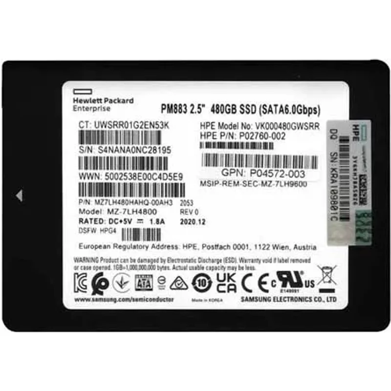 HP P02760-002 | 480GB SATA 6Gb/s Read Intensive 2.5-inch Solid State Drive — Disques de stockage