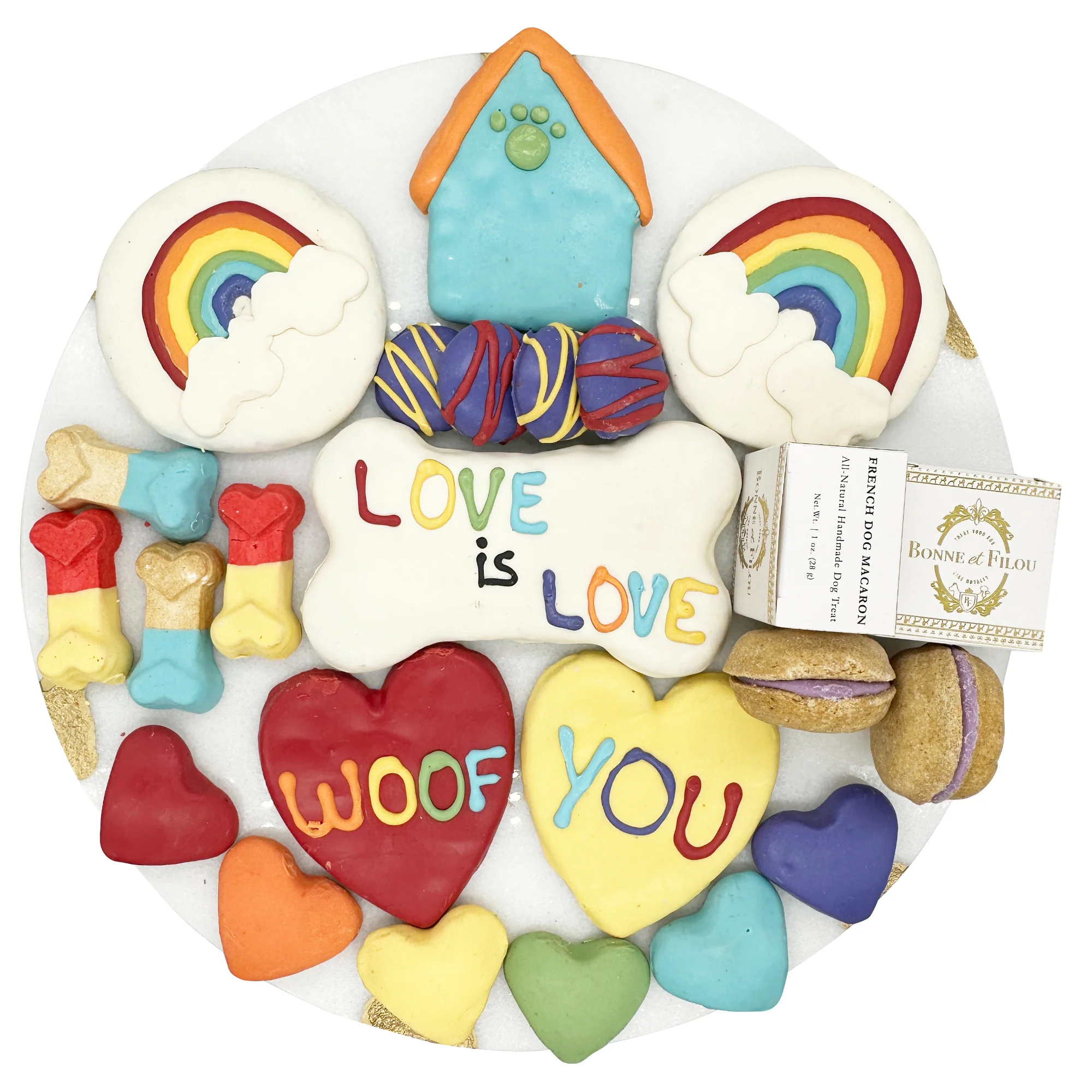 Coffret cadeau de friandises pour chiens sur le thème de la fierté Bonne et Filou — Jouets pour chiens