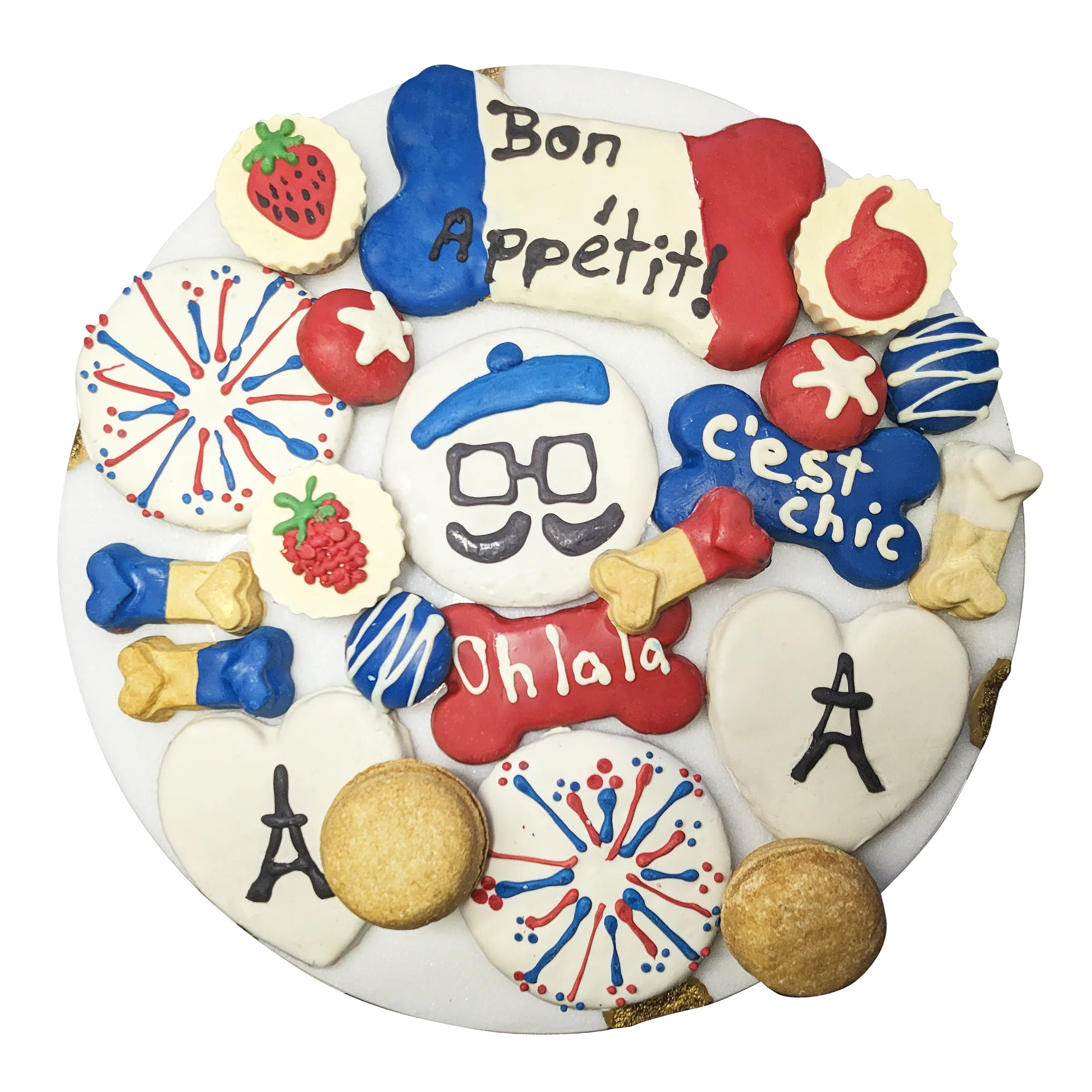 Coffret cadeau de friandises pour chiens à thème français Bonne et Filou — Jouets pour chiens
