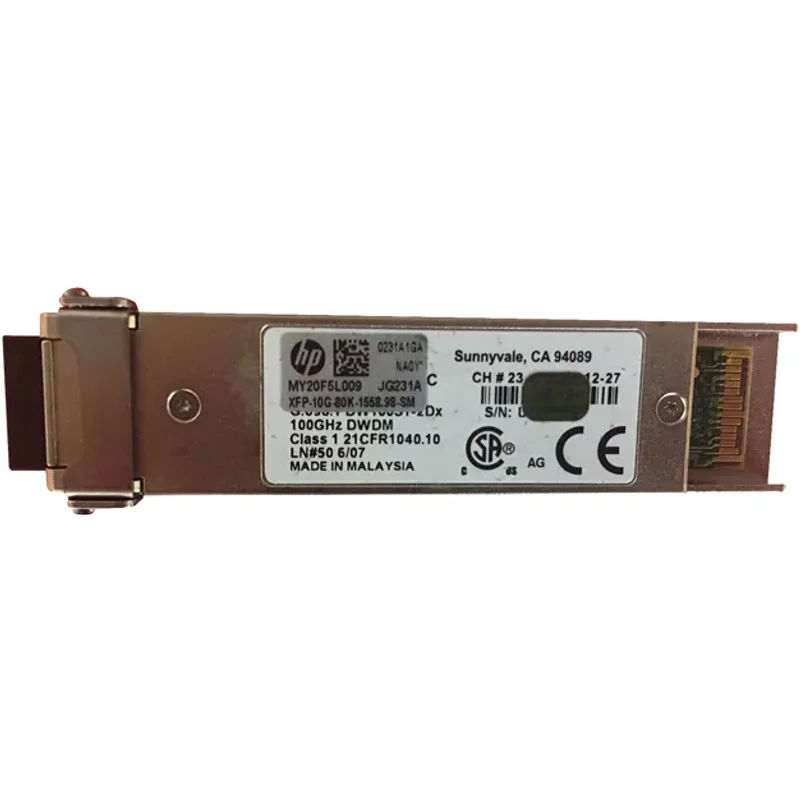 HP JG231A | ProCurve X180 10Gb/s 10GBase-DWDM Single-Mode Fibre 1558.98nm 80km LC Connector XFP Transceiver Module — Équipement réseau