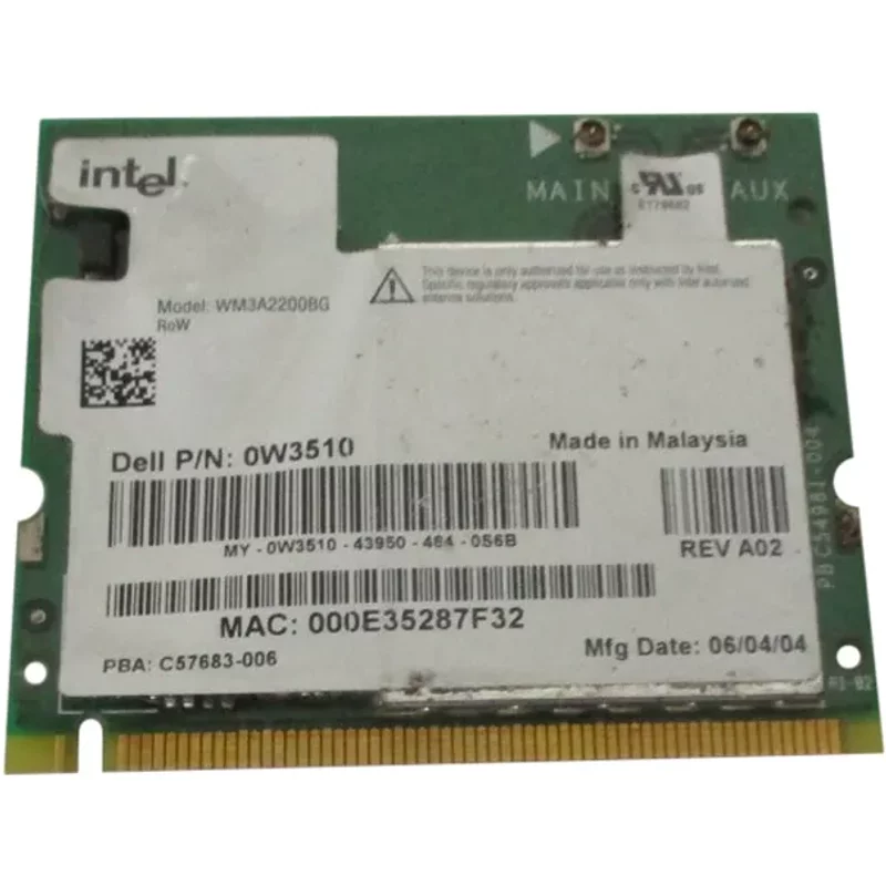 Dell W3510 | Inspiron 700m Card Circuit Network Mini PCI Card